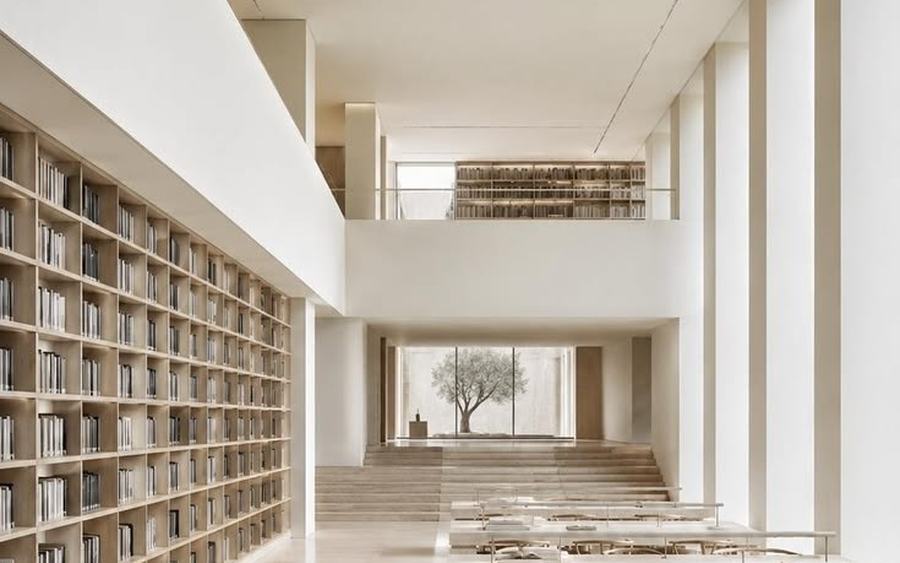 Sculptural architectural pedestals and structured timber geometry